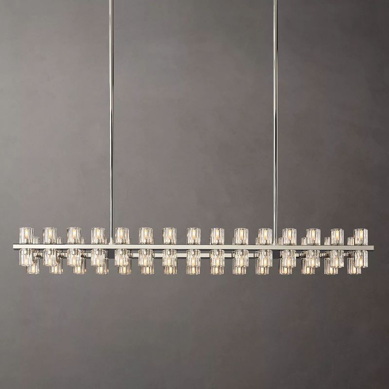 Aka Wine-glass Rectangular Chandelier 54" - lamerlighting