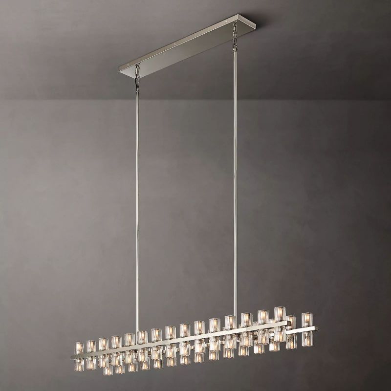 Aka Wine-glass Rectangular Chandelier 54" - lamerlighting