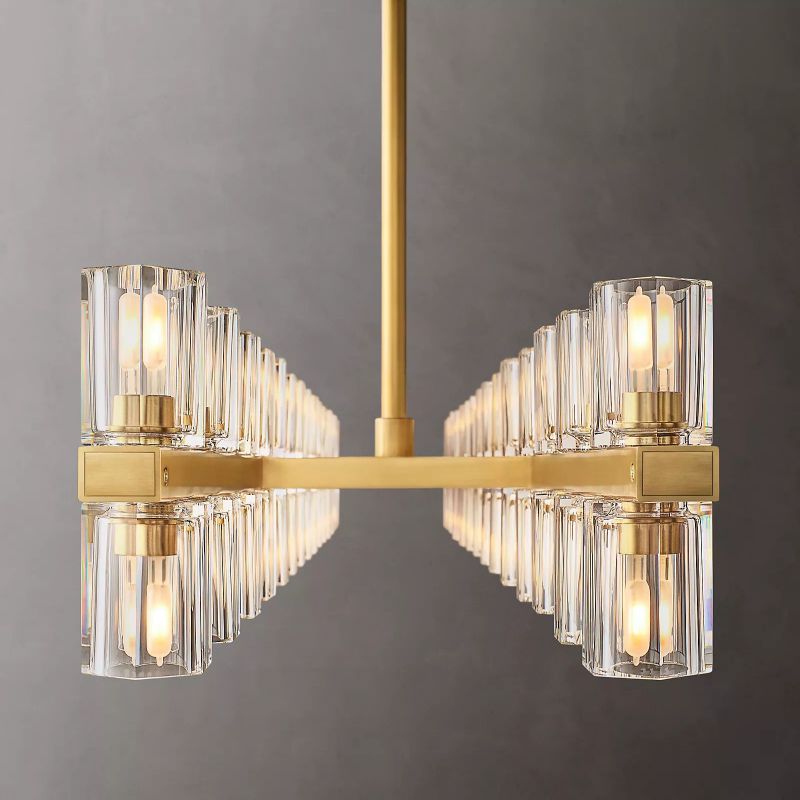 Aka Wine-glass Rectangular Chandelier 54" - lamerlighting