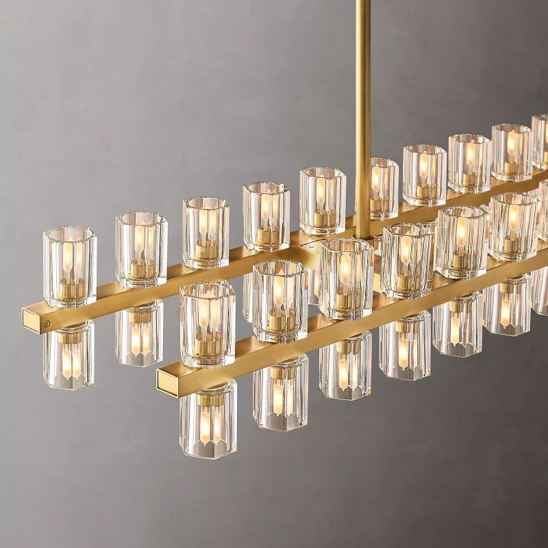 Aka Wine-glass Rectangular Chandelier 54" - lamerlighting