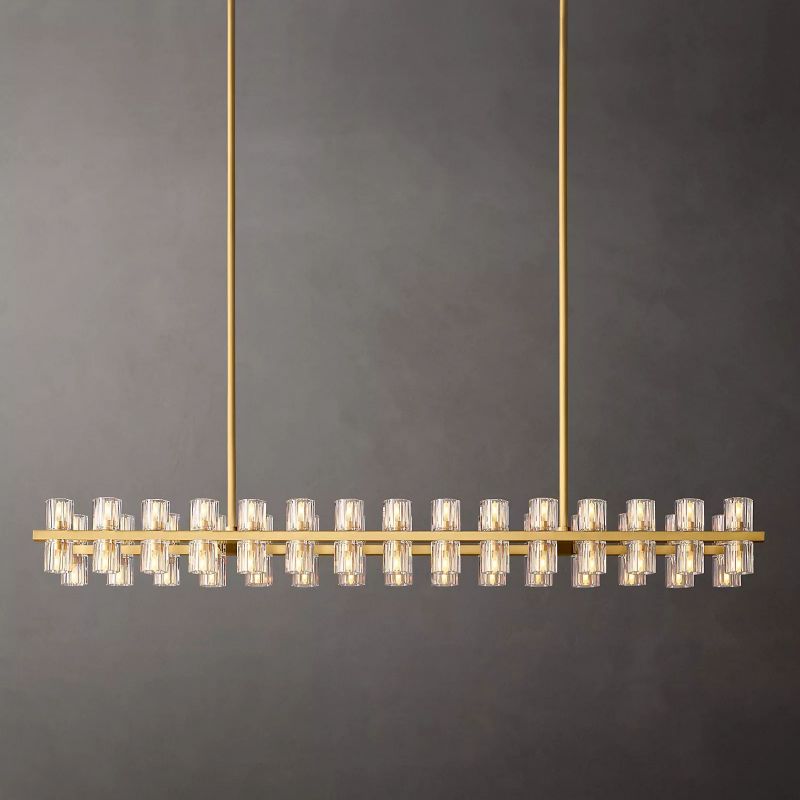 Aka Wine-glass Rectangular Chandelier 54" - lamerlighting