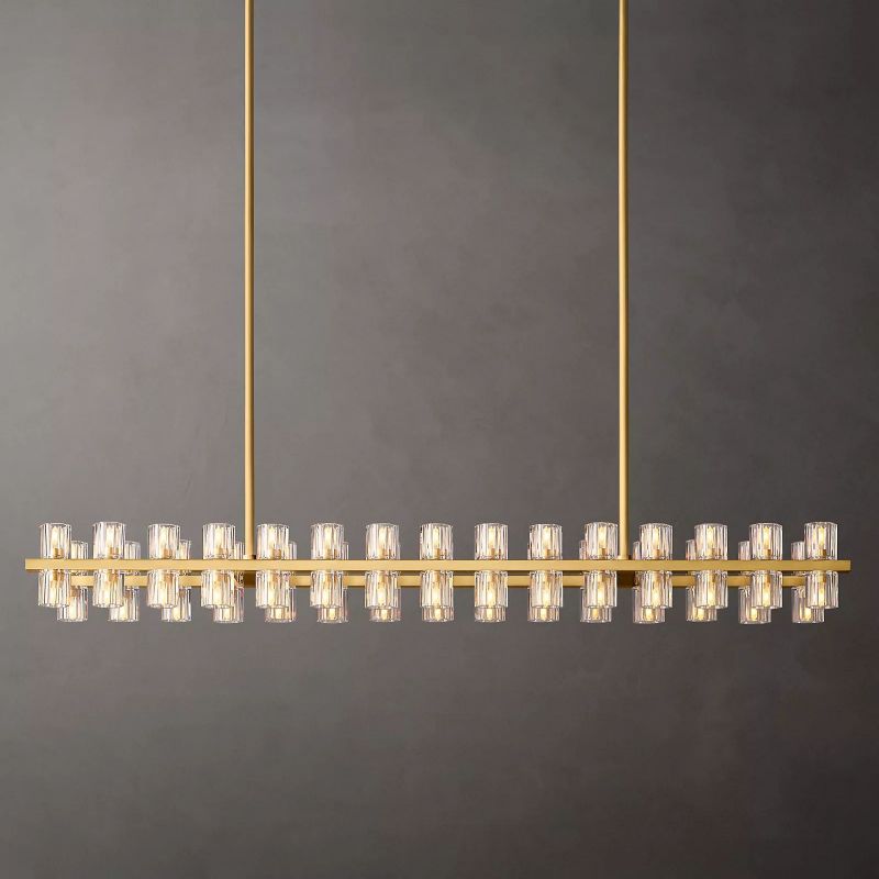 Aka Wine-glass Rectangular Chandelier 54" - lamerlighting