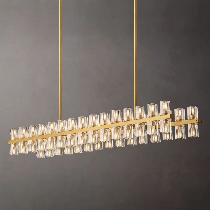 Aka Wine-glass Rectangular Chandelier 54" - lamerlighting
