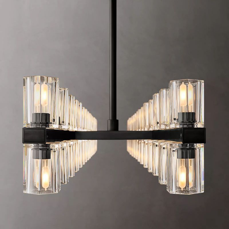 Aka Wine-glass Rectangular Chandelier 54" - lamerlighting