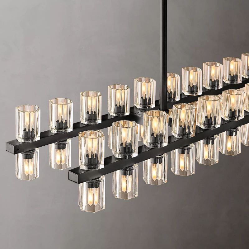 Aka Wine-glass Rectangular Chandelier 54" - lamerlighting