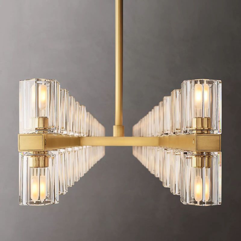 Aka Wine-glass Rectangular Chandelier 72" - lamerlighting