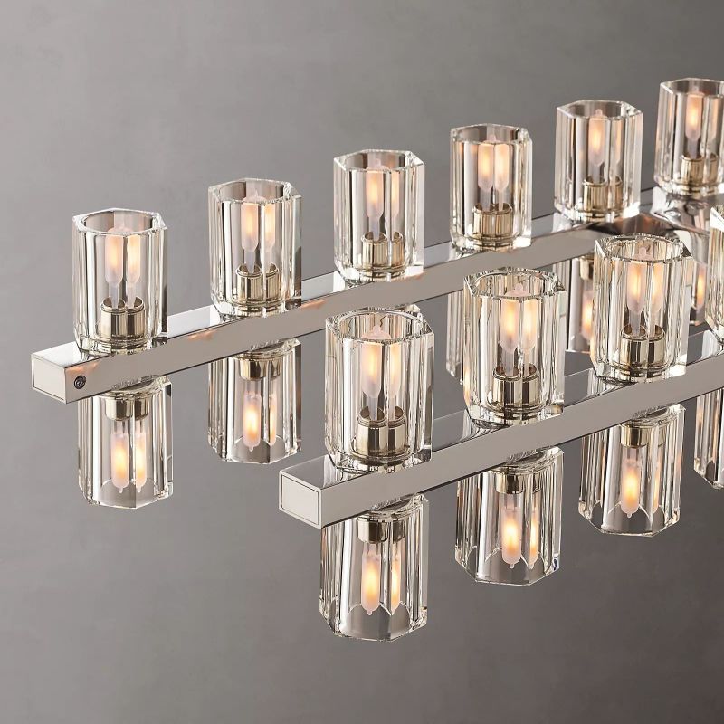 Aka Wine-glass Rectangular Chandelier 72" - lamerlighting