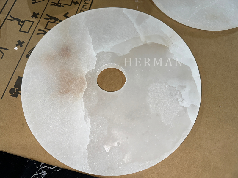 Median Alabaster Flush mount Wall Sconce