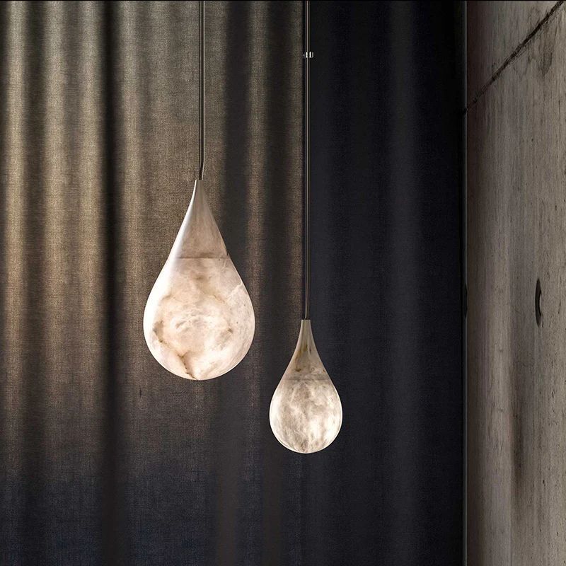 Alabaster Teardrop Single Pendant