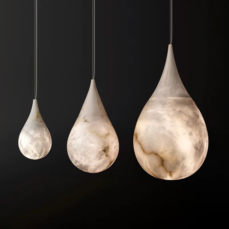 Alabaster Teardrop Single Pendant