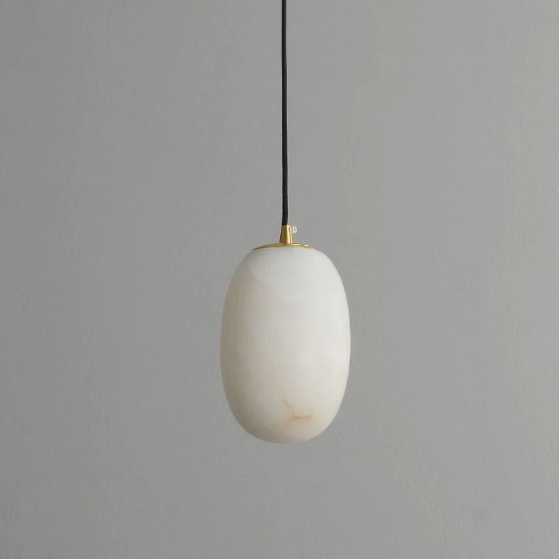 Lamer Lighting Sculpted Alabaster Bedside Pendant Light - Background Shot