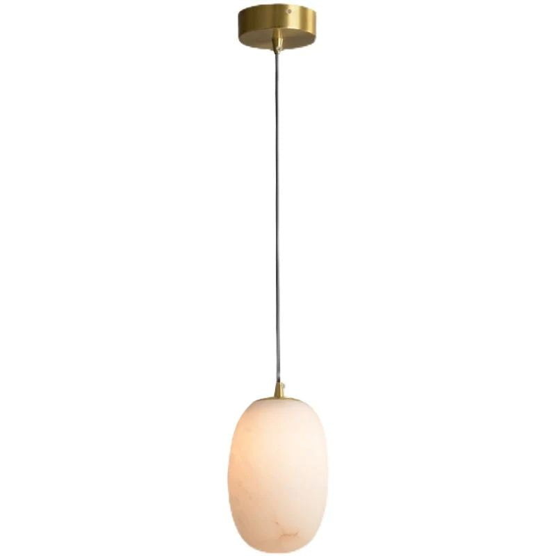 Lamer Lighting Sculpted Alabaster Bedside Pendant Light - Background Shot