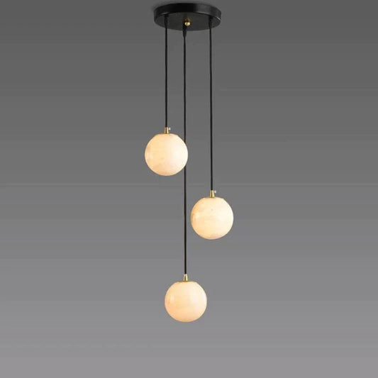 Lamer Lighting Luminous Alabaster Wavy Chandelier - grand American foyer with two-story ceiling