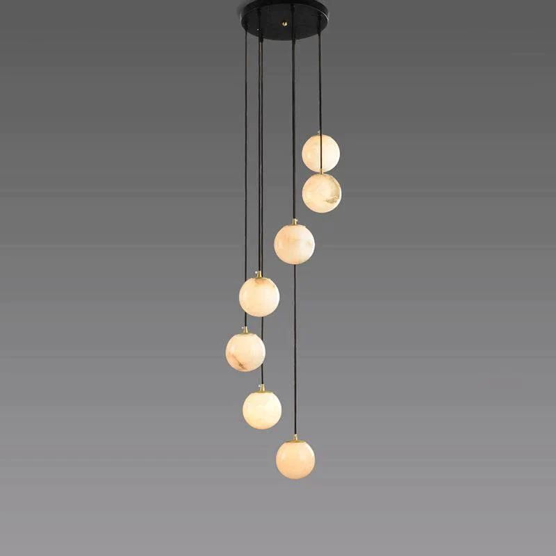 Lamer Lighting Luminous Alabaster Wavy Chandelier - Background Shot