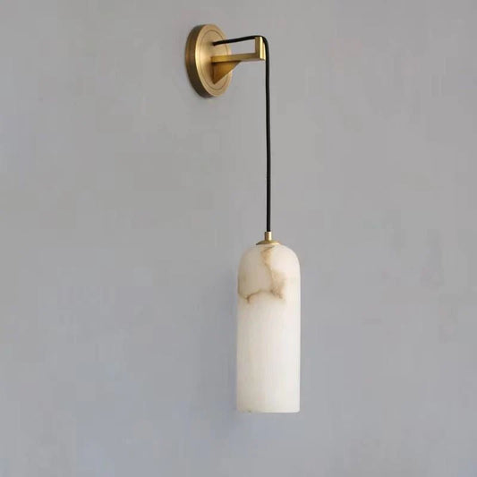 Lamer Lighting Sculpted Alabaster Wall Sconce - American hallway gallery