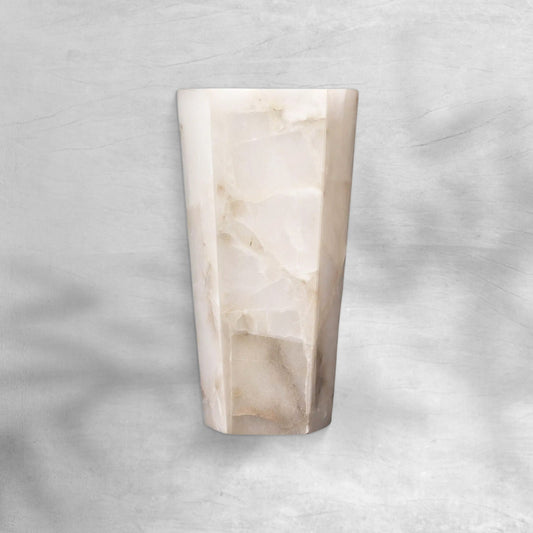 Lamer Lighting Luminous Hexagonal Alabaster Sconce - elegant American bedroom