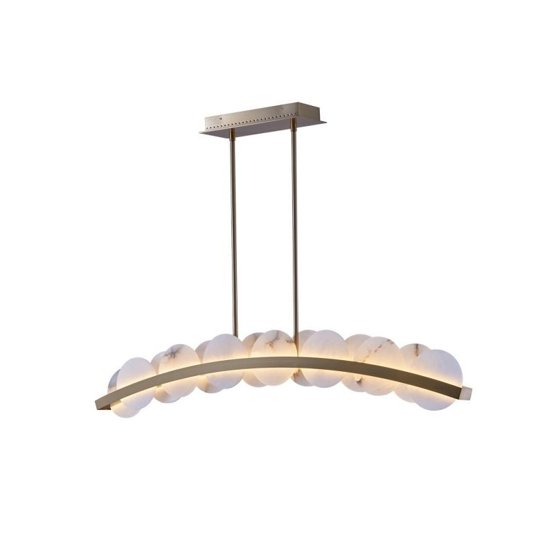 Lamer Lighting Snowflake Alabaster Linear Chandelier - modern American farmhouse dining room