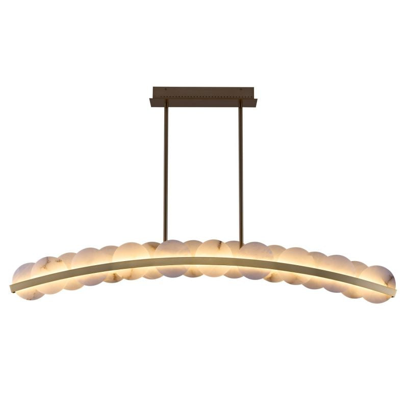 Lamer Lighting Horizon Alabaster Linear Chandelier 60" - upscale American kitchen