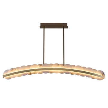 Lamer Lighting Horizon Alabaster Linear Chandelier 60" - Background Shot