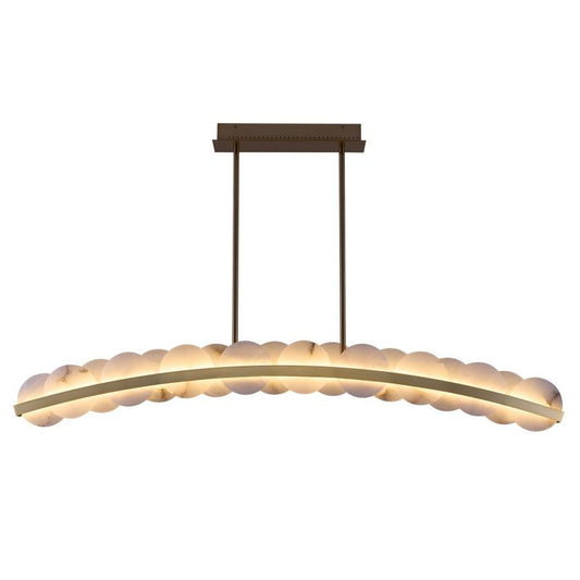 Lamer Lighting Horizon Alabaster Linear Chandelier 60" - Background Shot