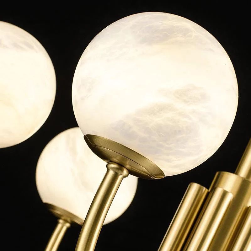 Lamer Lighting Celestial Alabaster Brass Chandelier - Background Shot