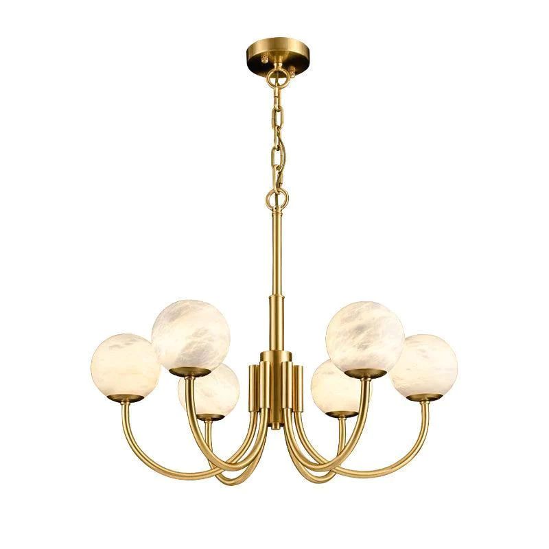Lamer Lighting Celestial Alabaster Brass Chandelier - Background Shot