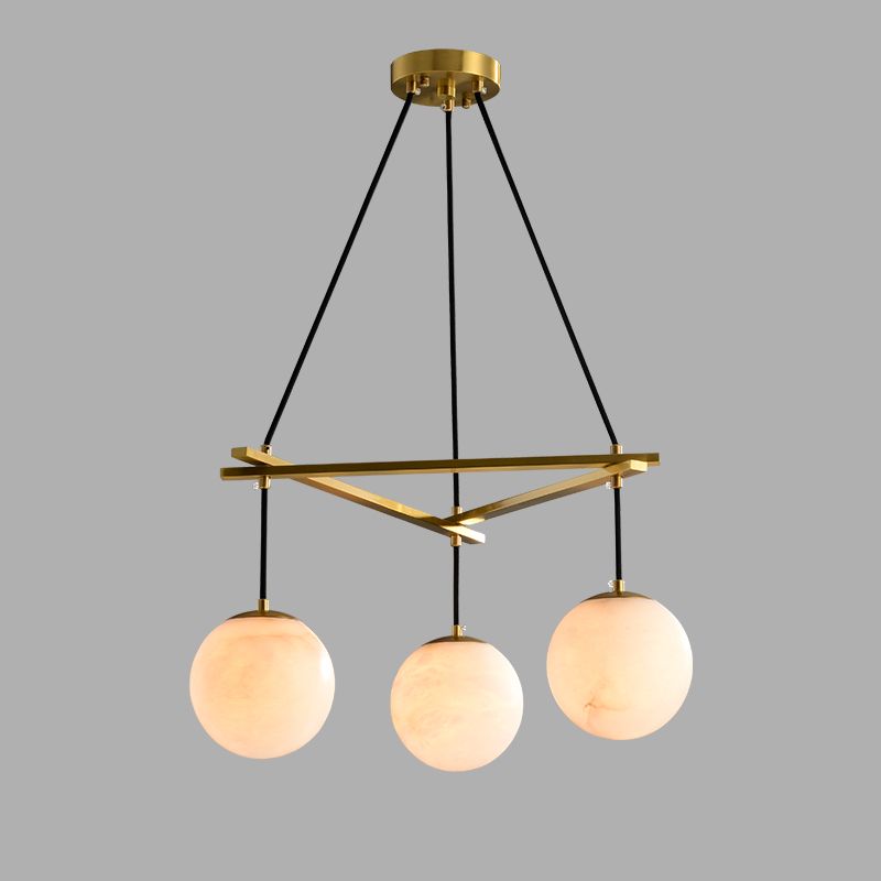 Lamer Lighting Lumina Alabaster Modern Round Chandelier - Background Shot