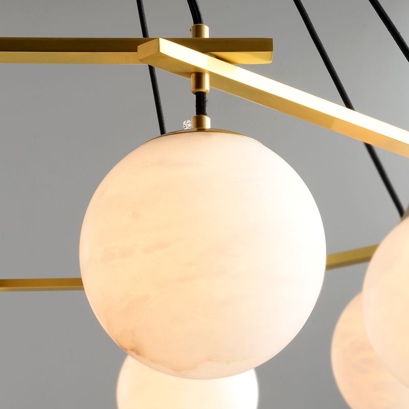 Lamer Lighting Lumina Alabaster Modern Round Chandelier - Background Shot