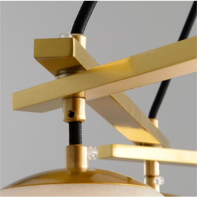 Lamer Lighting Lumina Alabaster Modern Round Chandelier - Background Shot