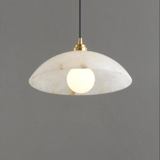 Lamer Lighting Alabaster Luster Dome Pendant - Background Shot