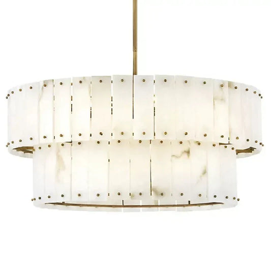 Alabaster Rancho 2-Tier Round Chandelier (34.25