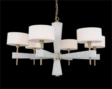 Lamer Lighting Alabaster Radiance Six-Light Round Chandelier - Background Shot