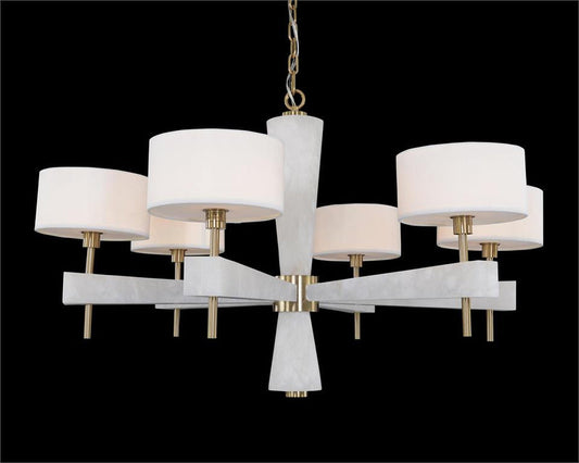 Lamer Lighting Alabaster Radiance Six-Light Round Chandelier - Background Shot