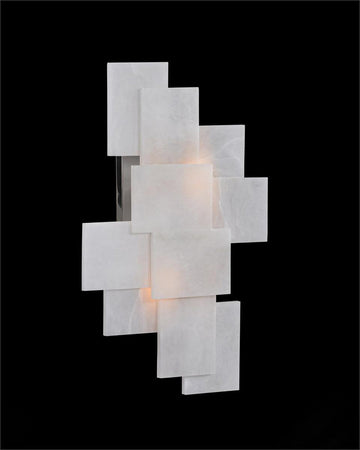 Lamer Lighting Geometric Alabaster 2-Light Wall Sconce - Background Shot