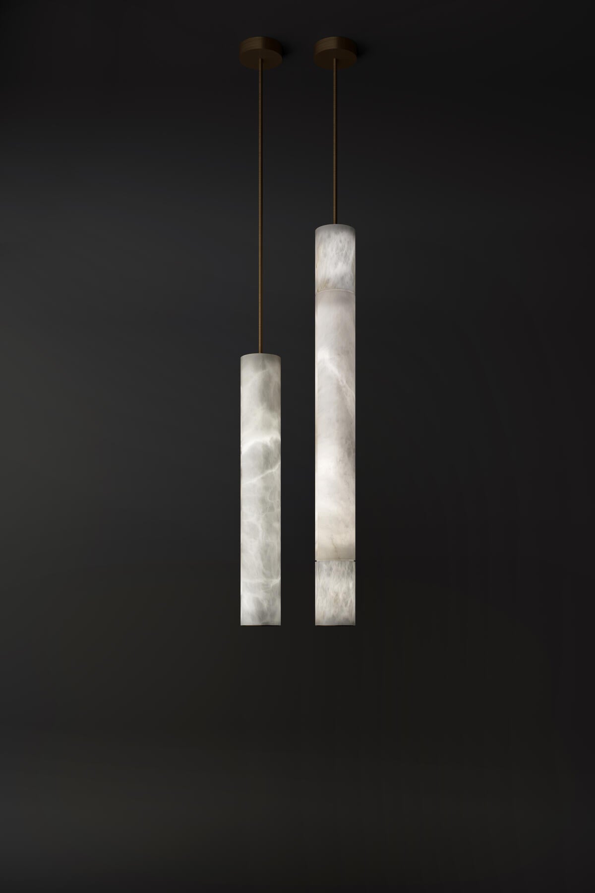 Lamer Lighting Alabaster Column Pendant Light - elegant American bedroom