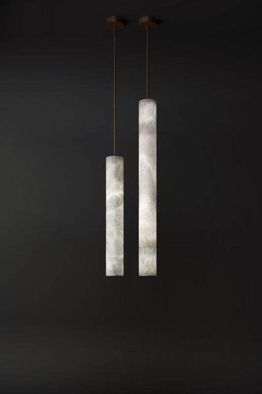 Lamer Lighting Alabaster Column Pendant Light - luxury American master bedroom