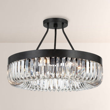 Alice 8 Light Round Semi Flushmount 23"