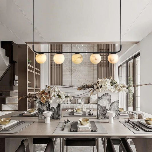 Alabaster Global Linear Chandelier  40"L