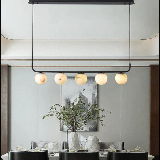Alabaster Global Linear Chandelier  40"L