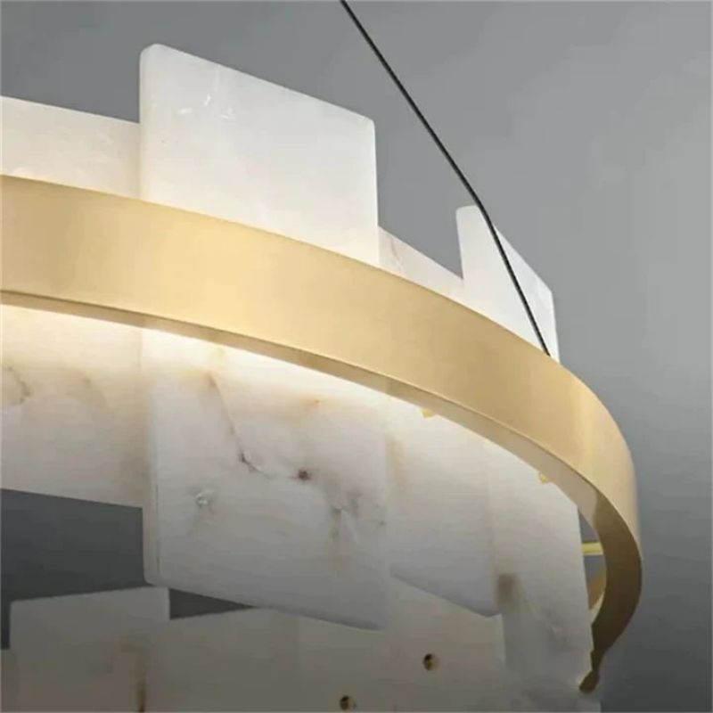 Alabaster Flakes Round/Oval Chandelier