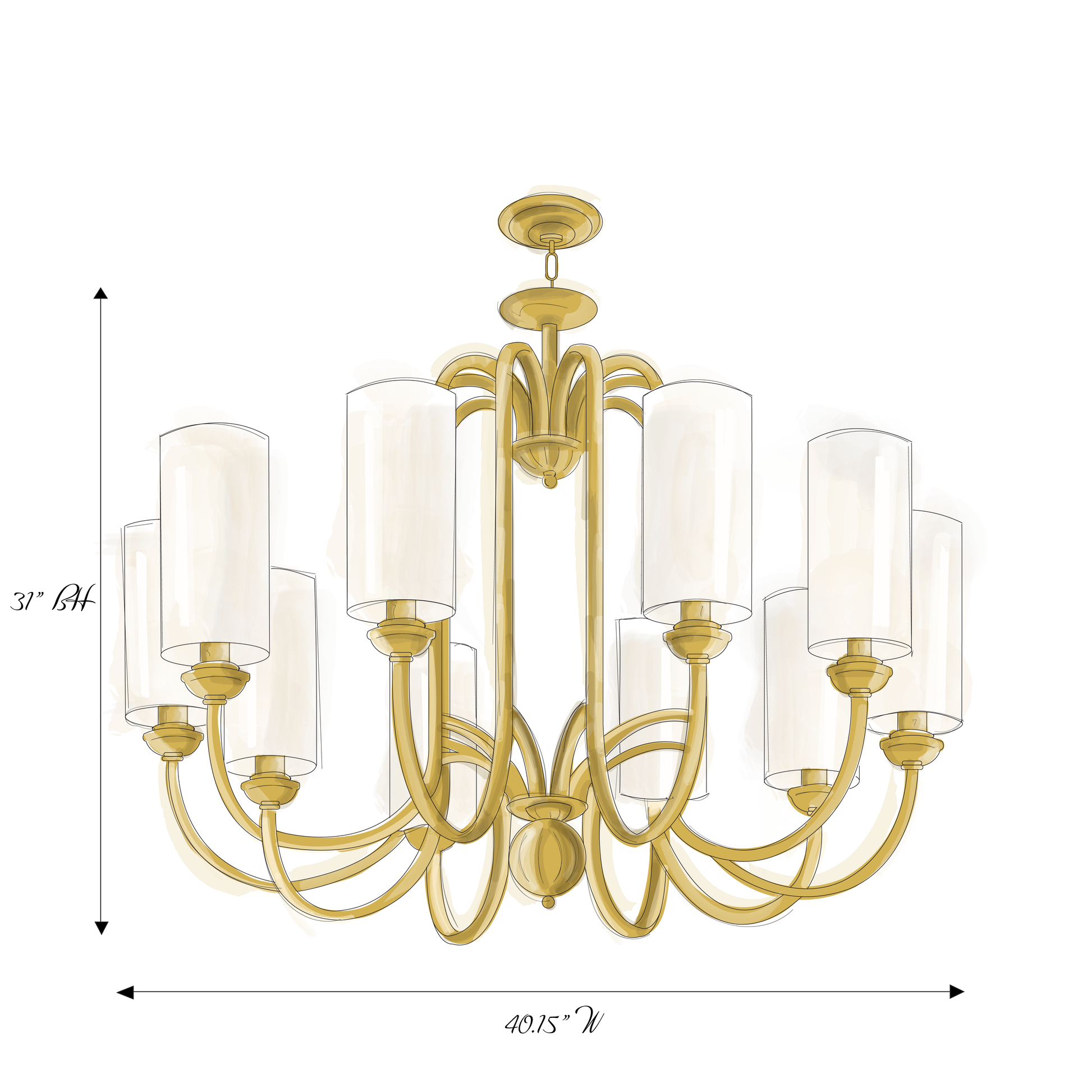 Lamer Lighting Regal Radiance 10-Light Chandelier - Background Shot