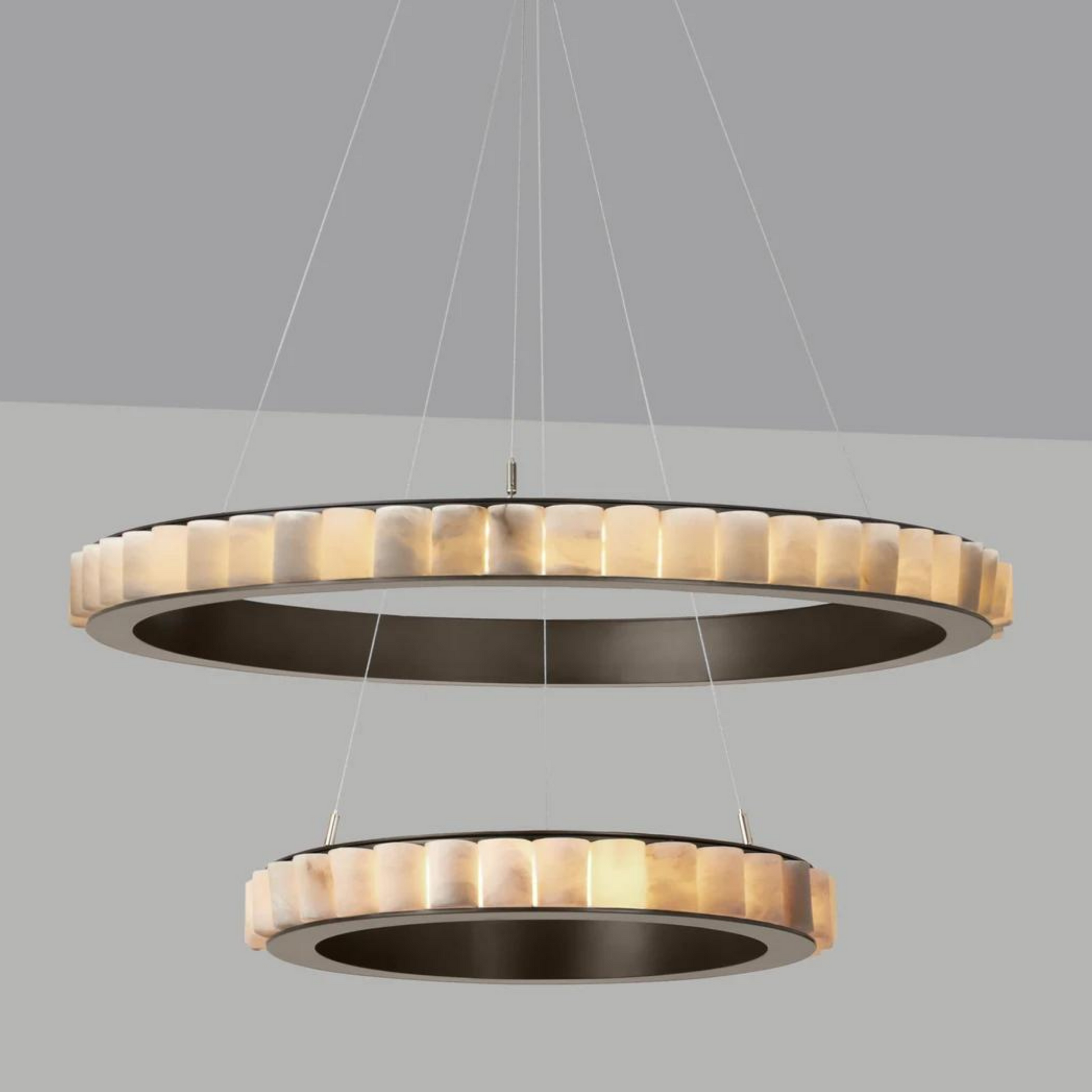 Lamer Lighting Alabaster Aura Modern Chandelier - Background Shot