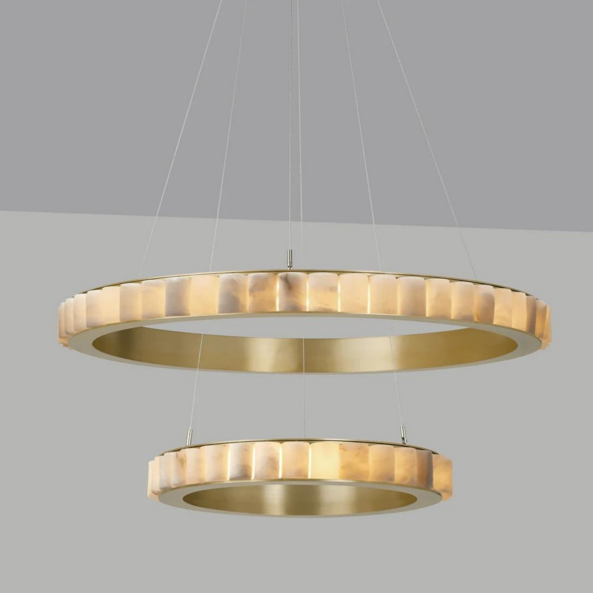 Lamer Lighting Alabaster Aura Modern Chandelier - Background Shot