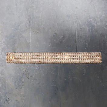 Brilliant Crystal Linear Chandelier 49“W 61”W
