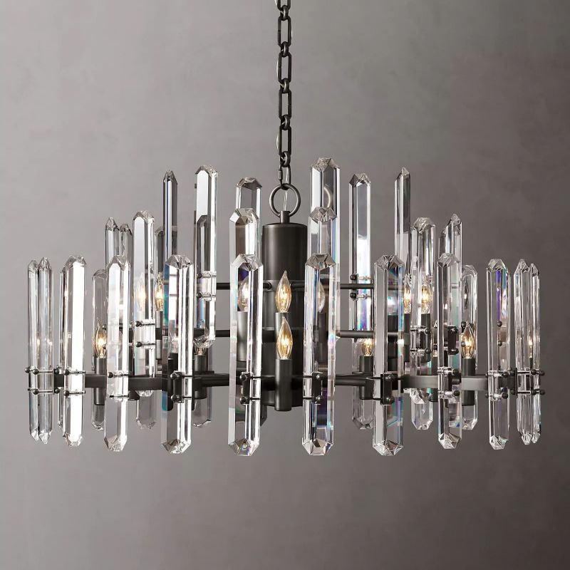 Browning Prism Round Chandelier 36" - lamerlighting
