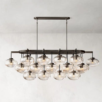 Glass Globe Linear Chandelier 72