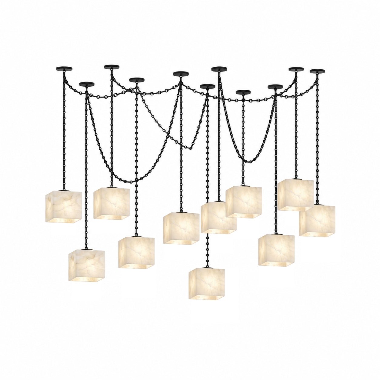 Cascade Chain Cube Chandelier