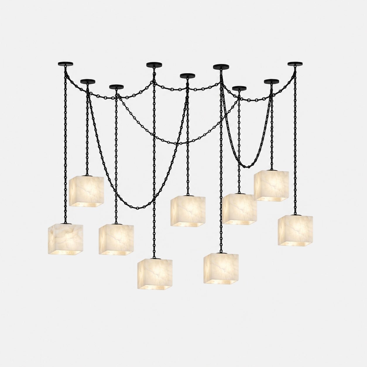 Cascade Chain Cube Chandelier