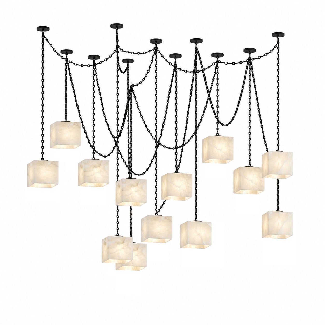Cascade Chain Cube Chandelier
