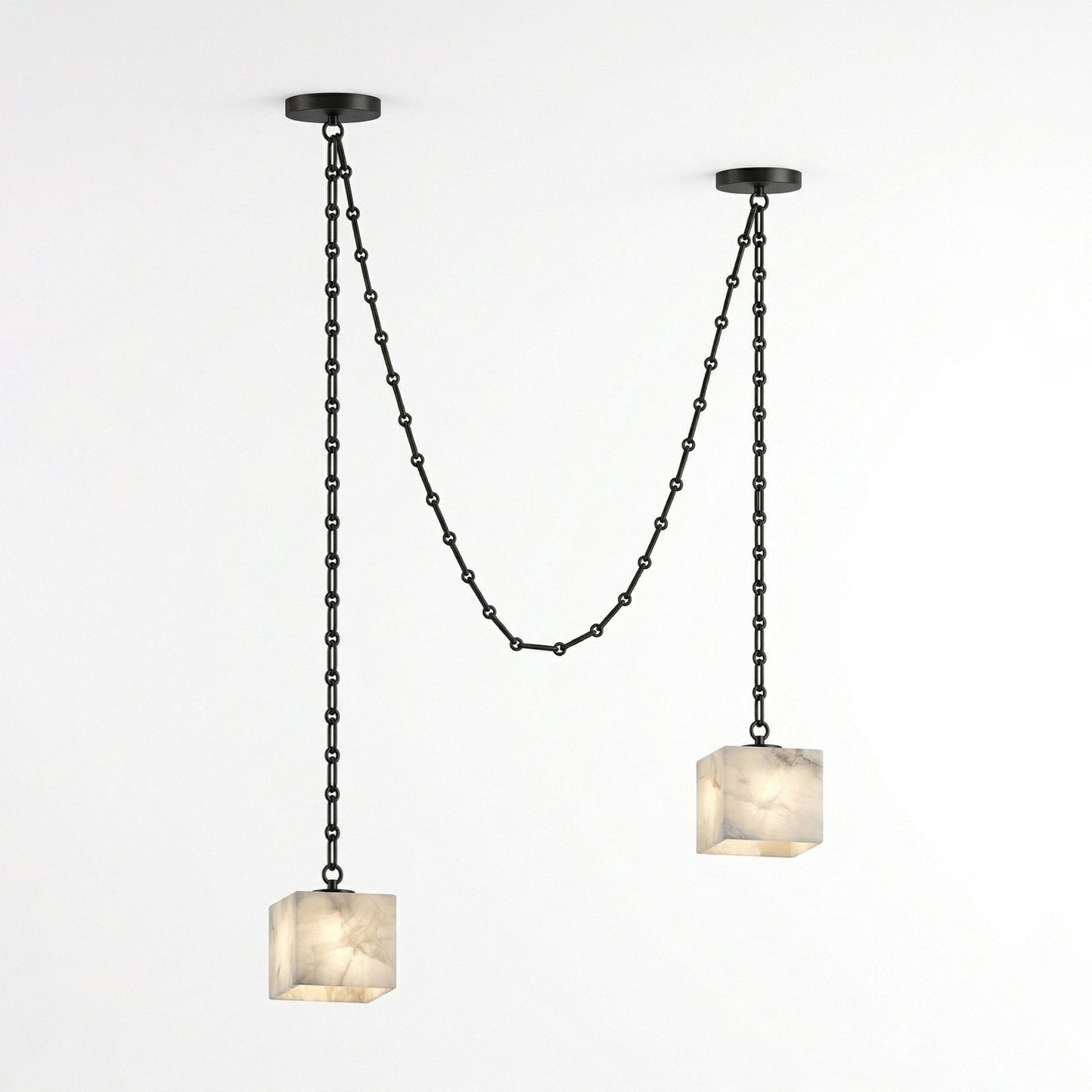 Cascade Chain Cube Chandelier